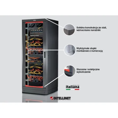 Szafa Rack 19 33u 600x600 Drzwi Szklane Cokół